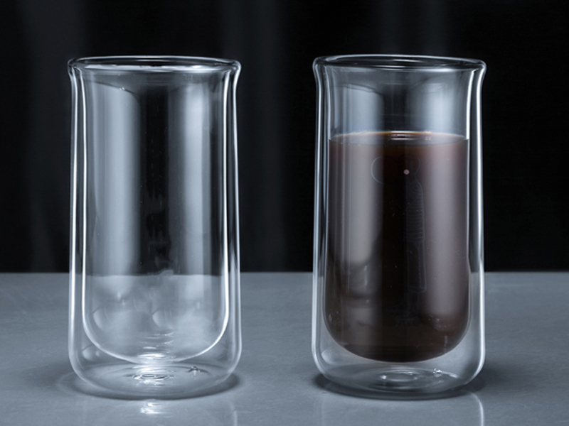 Minimal Double Wall Espresso Glass Cup, 350ml / 12oz – Pack of Two